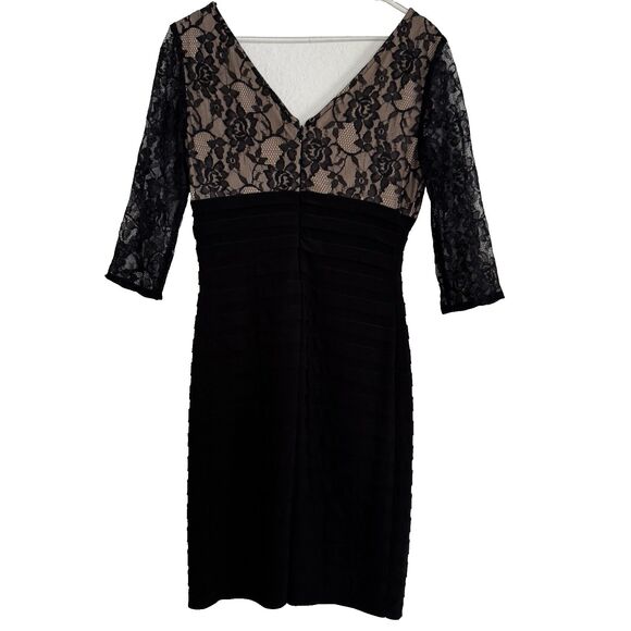 Adrianna Papell L41315 Women's Black Lace Bodice Banded Sheath Dress Size 4P - Picture 15 of 15